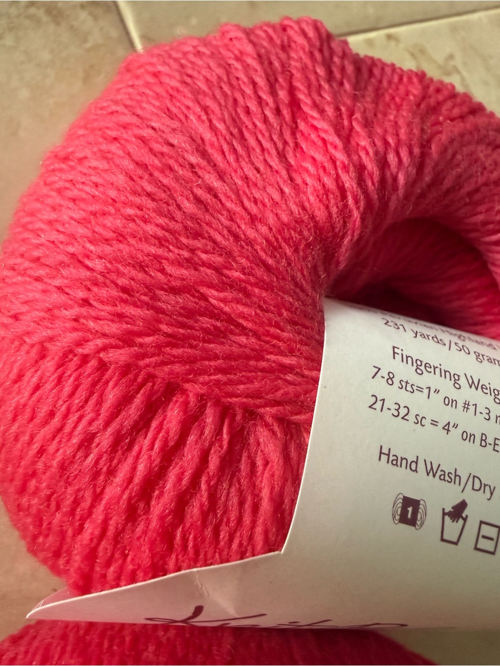 Knit Picks Palette Fingering Weight Yarn in Rouge Pink 2 Balls